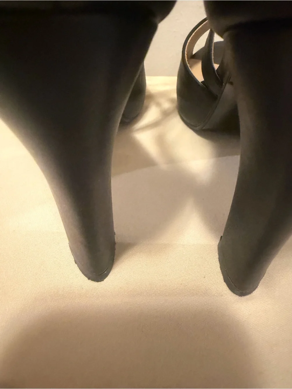 IDIFU Black Platform Strappy Block Heels with Gold Buckles